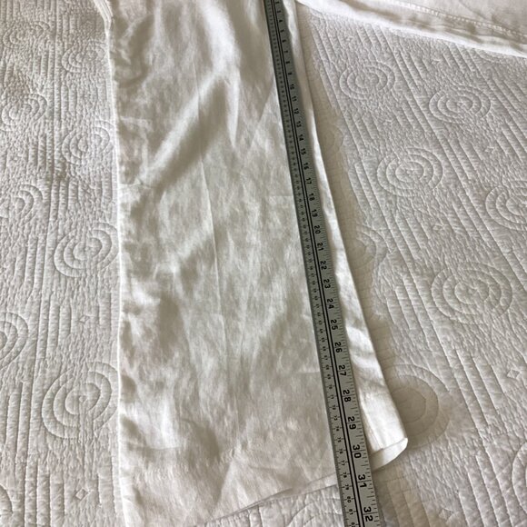 NWT Chico's White Linen Wide-Leg Pants With Elastic Waistband Size 4 - Picture 4 of 12